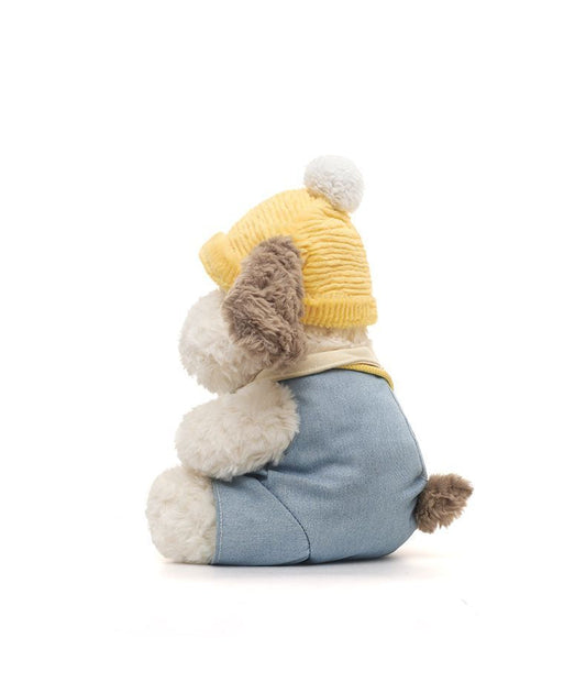 Puppy Plush Toy, Cute Dressed Dog Stuffed Animal (Sitting or Long Style), side view