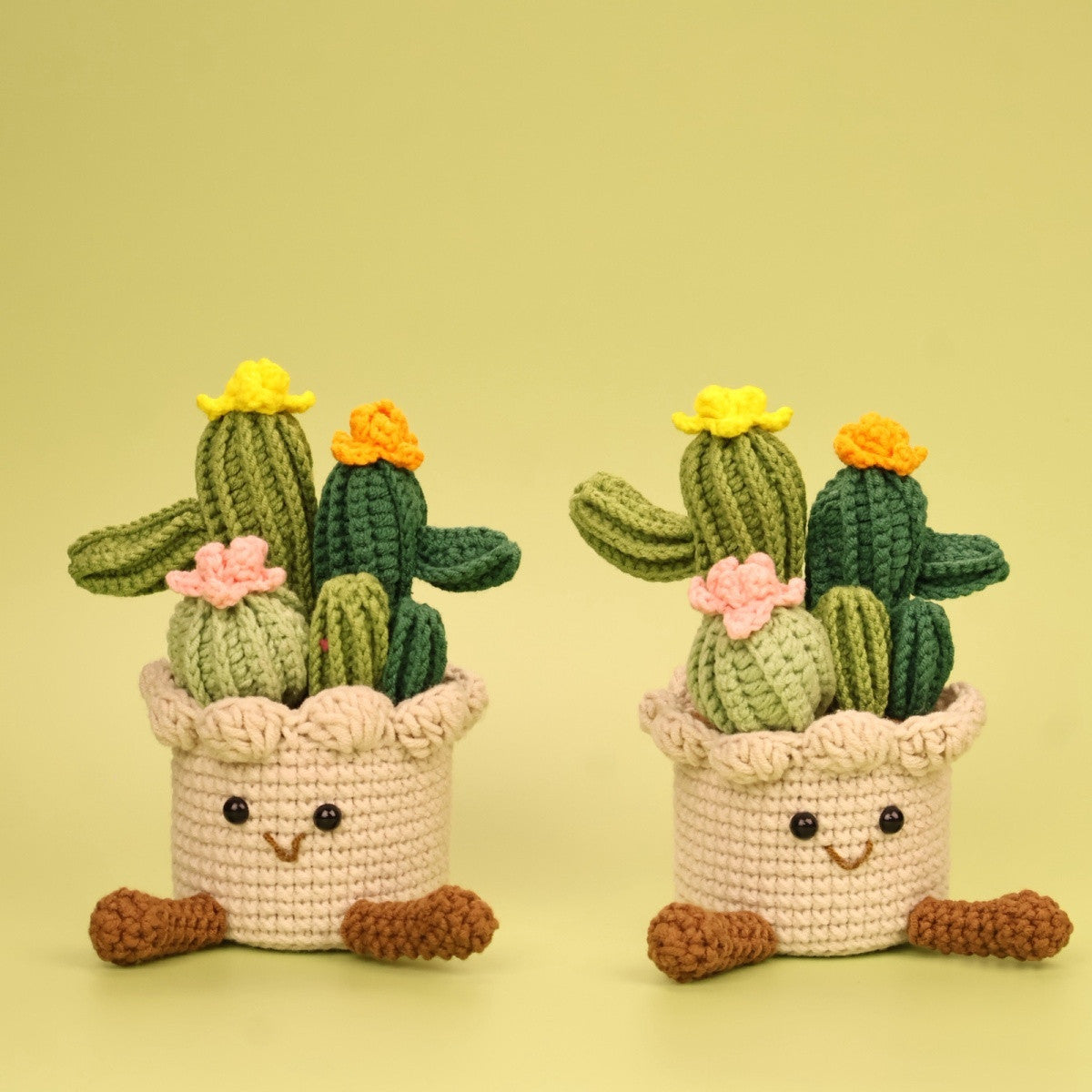 Crochet Cactus Plant, Cute Desk Decoration, shown with the full range