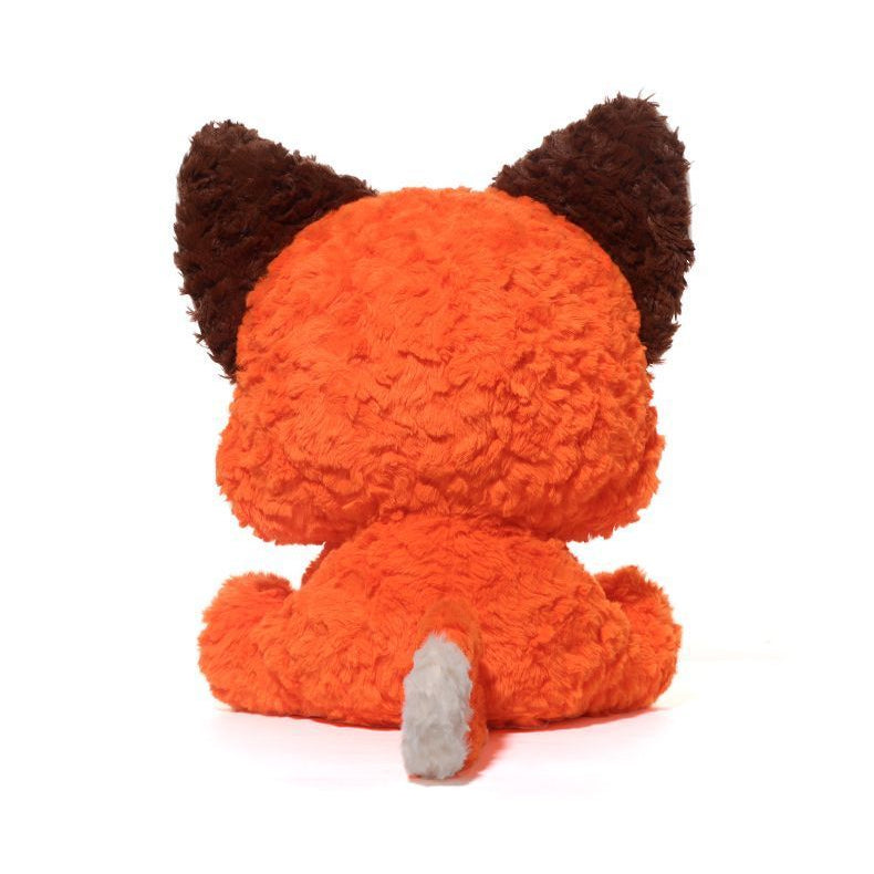 Fox Plush Toy with Oversized Head, Soft Stuffed Sitting Fox Doll, 38 cm, styled in a nursery setting