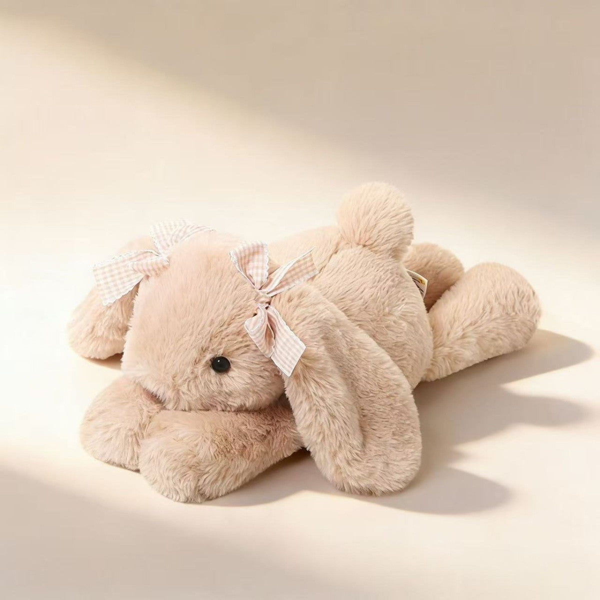Lying Down Rabbit Soft Toy, Plush Bunny, 35 cm, Ages 14+, close-up detail