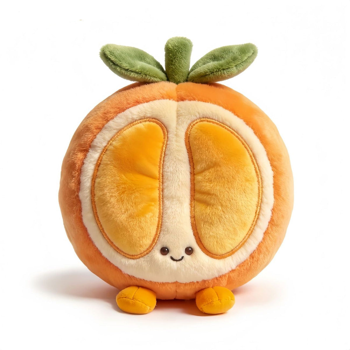 Orange Plush Toy, Cute Stuffed Fruit Character, front view
