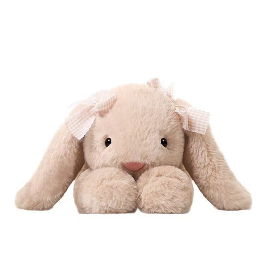 Lying Down Rabbit Soft Toy, Plush Bunny, 35 cm, Ages 14+, front view
