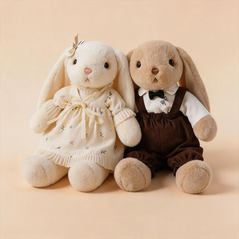 Dressed Rabbit Doll, Six Characters, 30 cm and 45 cm, Ages 6+, detail of the stitching