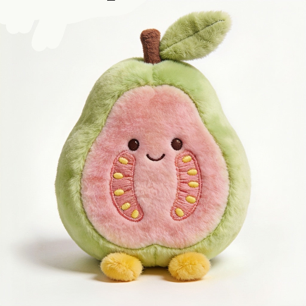 Guava Plush Toy, Cute Stuffed Fruit Character, front view