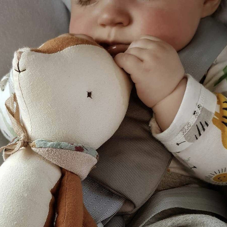 Deer Soft Toy, Spotted Fawn Fabric Doll with Ribbon Collar & Embroidered Face, 38 cm, shown with the full range