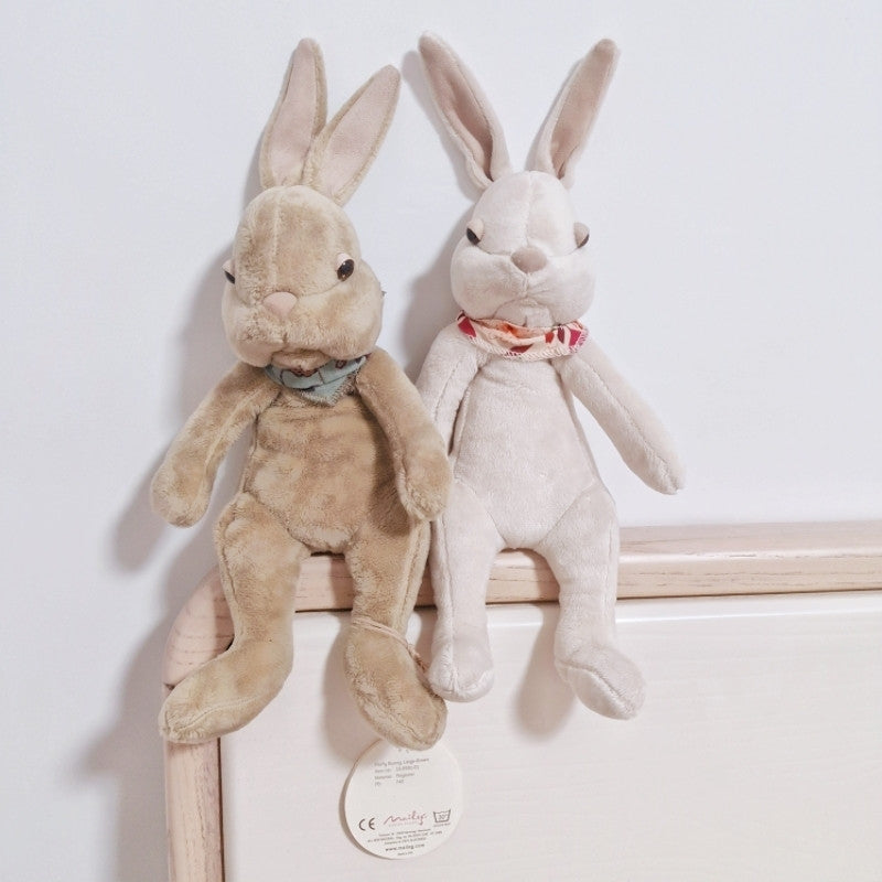 Plain Rabbit Soft Toy, Simple Bunny Doll in Off White or Brown, 23 cm, 30 cm, 40 cm, close-up of the fabric texture