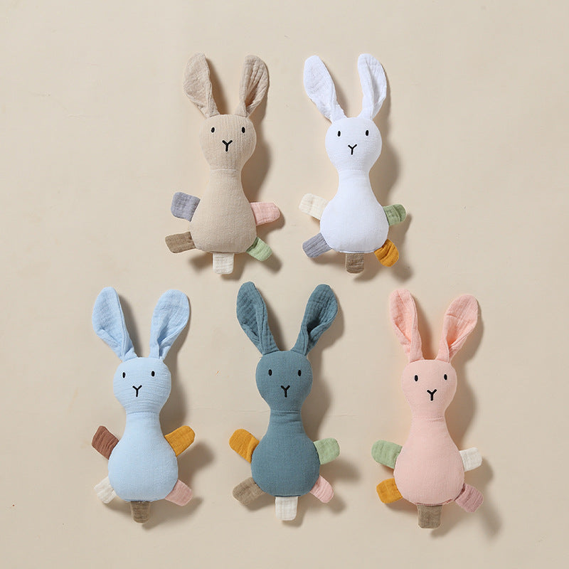 Bunny Baby Comforter with Rattle, Pure Cotton, front view