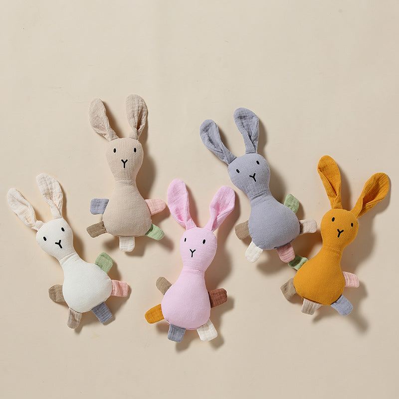 Bunny Baby Comforter with Rattle, Pure Cotton, front view