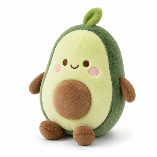 Avocado Plush Toy, Soft Stuffed Animal Doll for Kids & Adults, front view