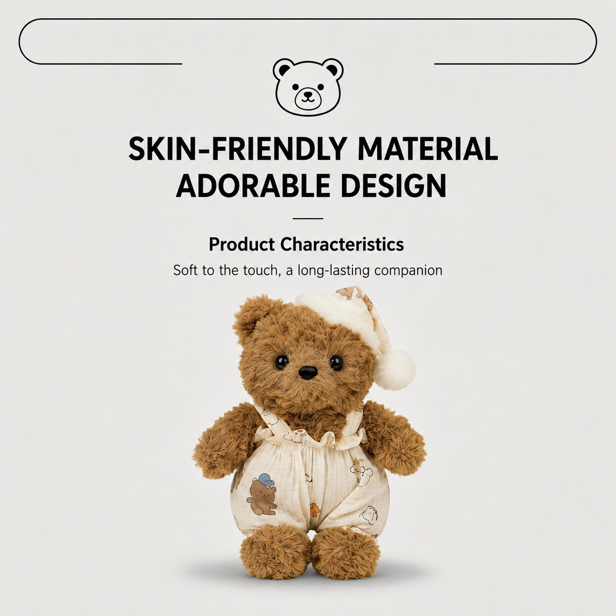 Sleepwear Bear Plush Toy, Cute Teddy in Pyjamas, back view