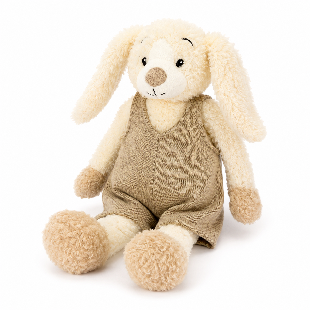 Overalls, elephant plush toy, teddy bear, cute plush toy for sleeping, comforting teddy bear, front view