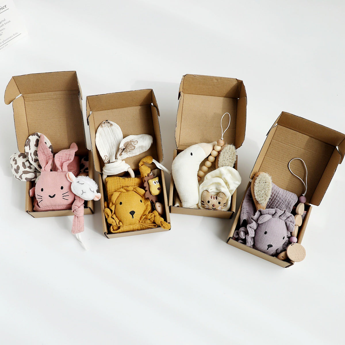 Newborn Gift Set, Comforter and Bib Gift Box, side view
