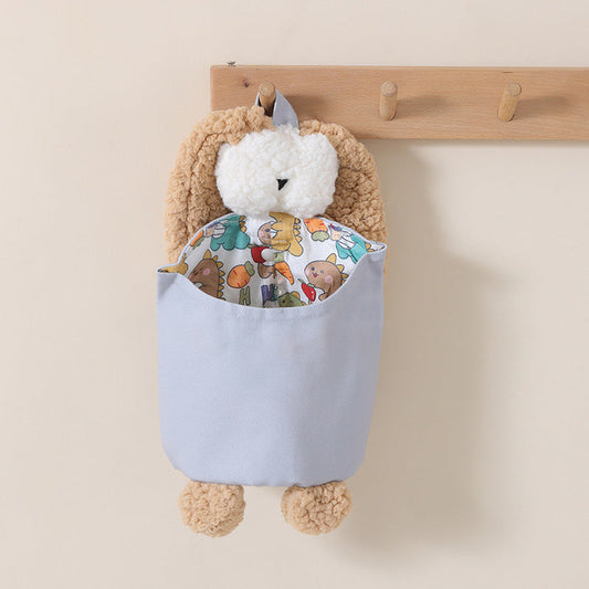 Grey hanging bunny nursery organiser for nappies and bottles