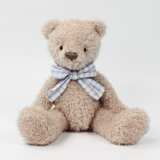 Brown gentleman bear plush toy with bow tie, 30cm