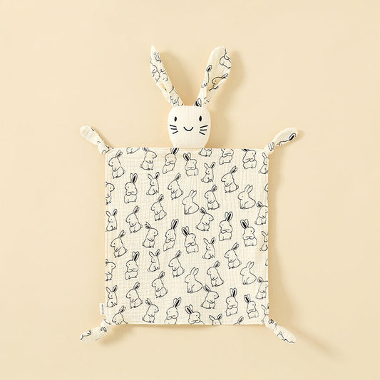 Baby Bunny printed muslin bunny baby comforter