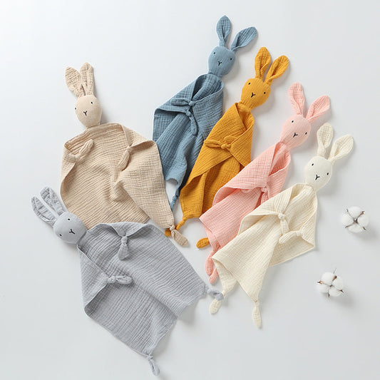 Plain Bunny Baby Comforter, Hand Puppet, front view