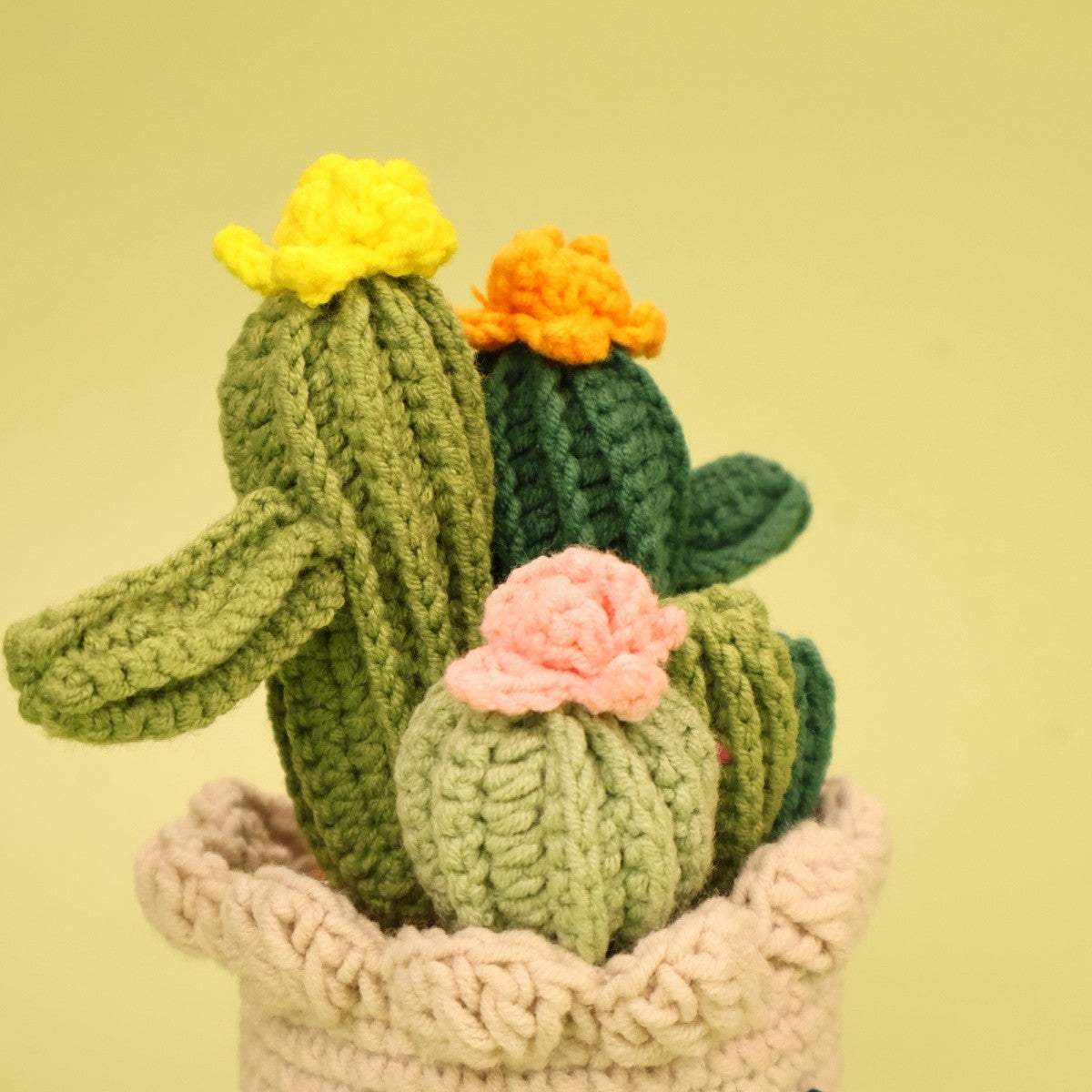 Crochet Cactus Plant, Cute Desk Decoration, styled in a nursery setting