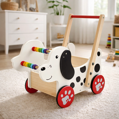 Baby Walker — Dalmatian Dog | Wooden Activity Walker |