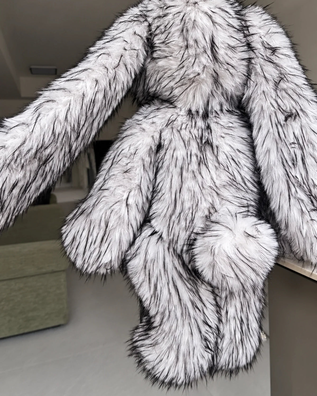 Arctic White giant bunny plush toy 70cm, hanging view
