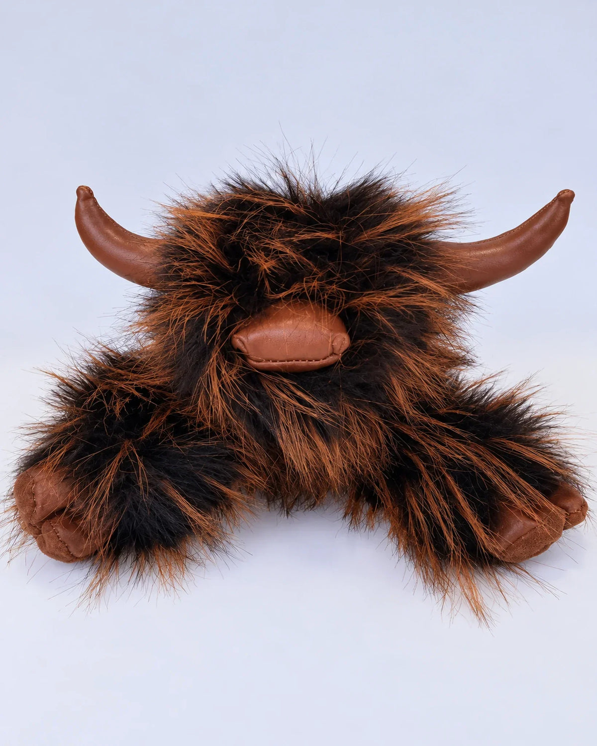 Rustic Brown Highland cow plush toy 40cm, front view