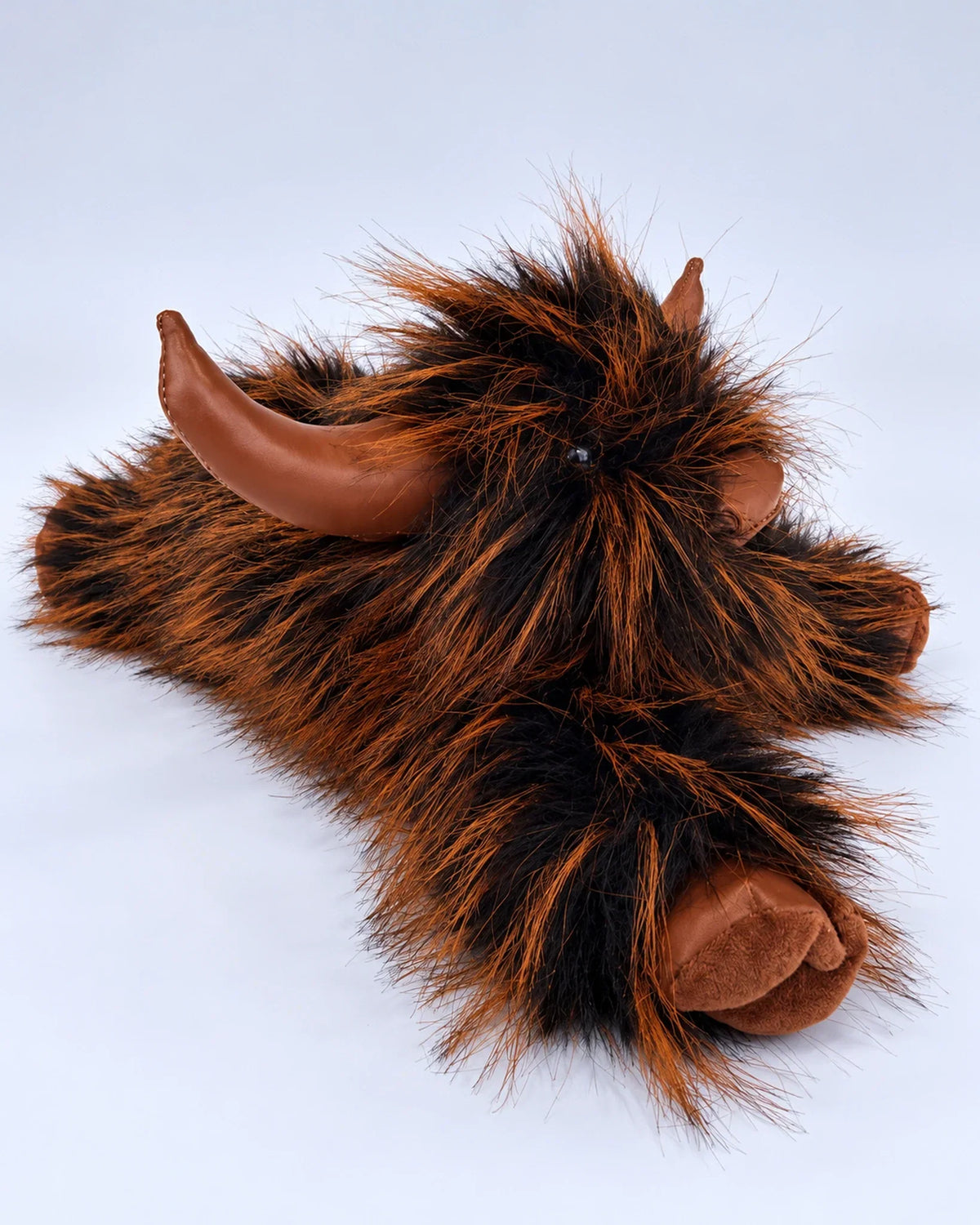 Rustic Brown Highland cow plush toy 40cm, side view