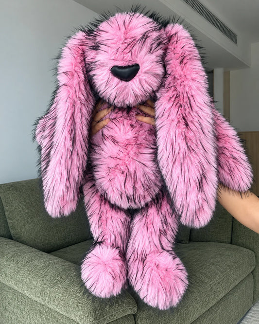Rose Pink giant bunny plush toy 70cm, front view