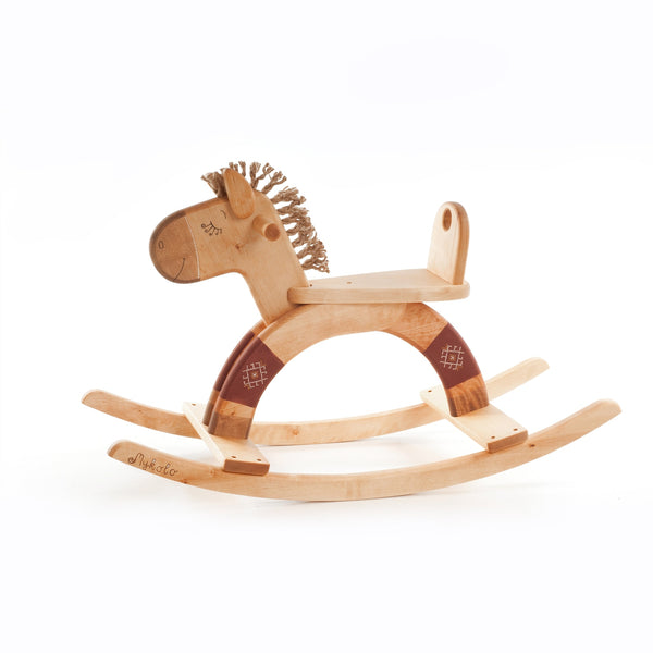 Small Stairs - Wooden Rocking Horse — Barn Red